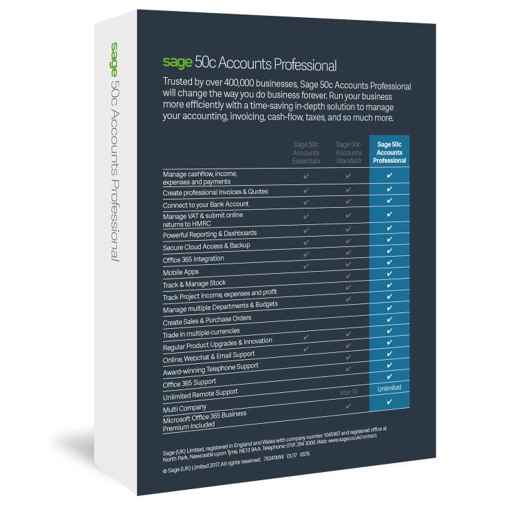 Sage 50c Accounts Professional Box - 12 Month Subscription