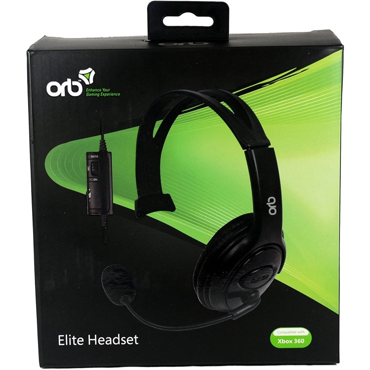 GRADE A1 - ORB Elite Headset - Black with 2.5mm jadapter compatible with Cisco IP phones & Xbox