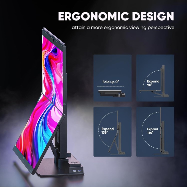 Mobile Pixels Geminos X Dual 23.8" IPS QHD USB-C Portable Monitor