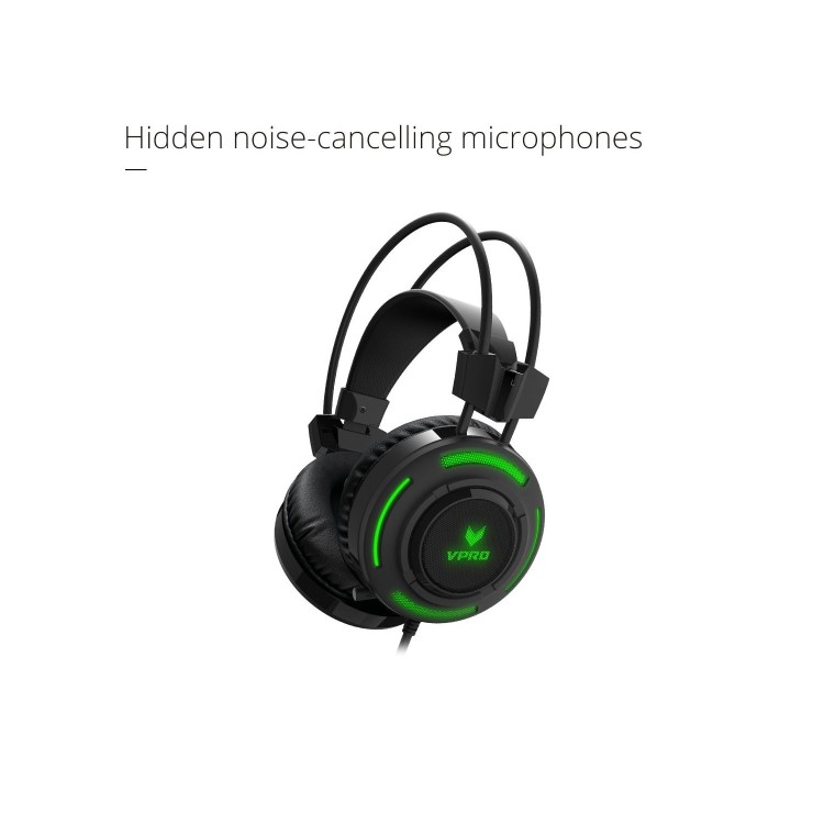 VPRO VH200 Gaming Illuminated Headset Black