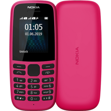 Nokia 105 2019 Pink 1.77" 4MB 2G Unlocked & SIM Free Mobile Phone