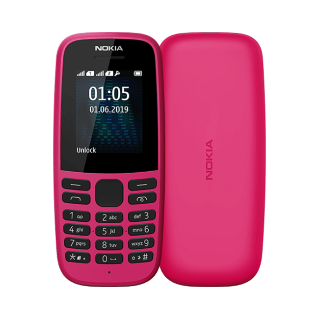 Nokia 105 2019 Pink 1.77" 4MB 2G Unlocked & SIM Free Mobile Phone