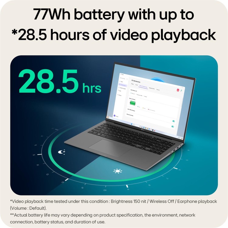 LG Gram 16Z90TL-G Intel Core Ultra 7 16GB RAM 1TB SSD 16 Inch Windows 11 Laptop