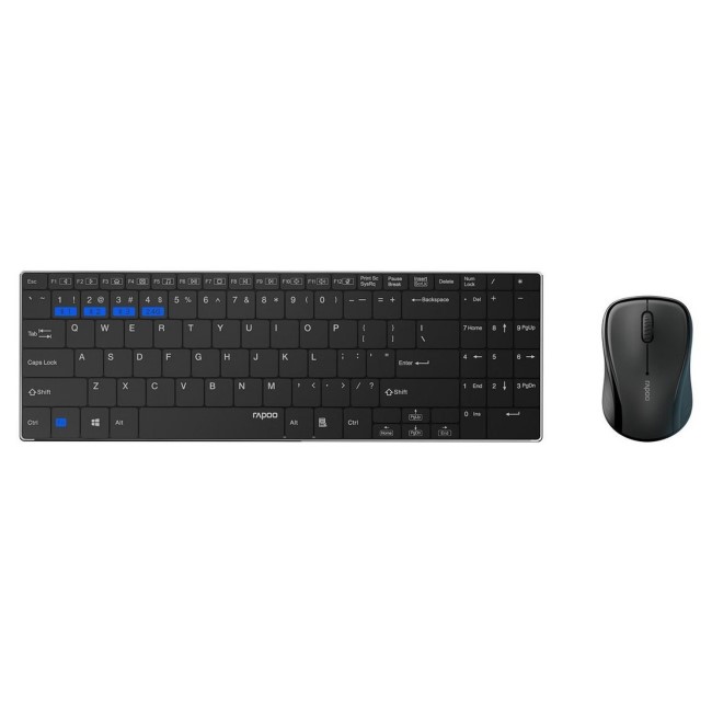Rapoo 9060M Multi-mode Wireless Mouse & Ultra-slim Keyboard Set Black UK Layout