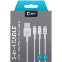 Core 3-in-1 Cable Type-C / Lightning / Micro USB 1M