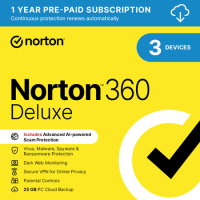 Norton 360 Deluxe Internet Security with VPN 3 Devices 12 Month Subscription
