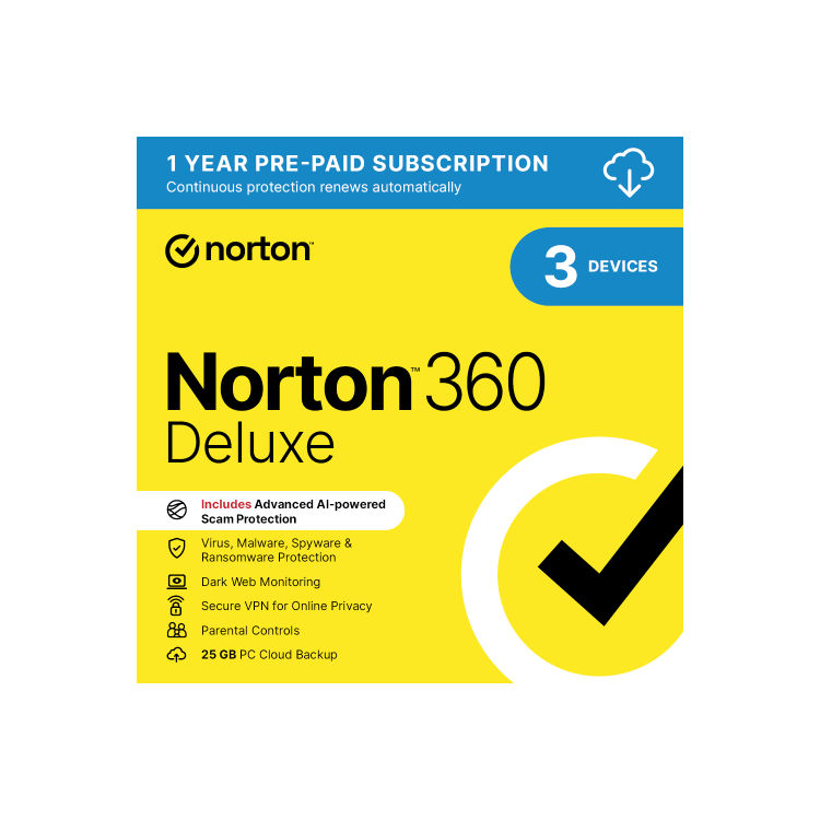 Norton 360 Deluxe Internet Security with VPN 3 Devices 12 Month Subscription