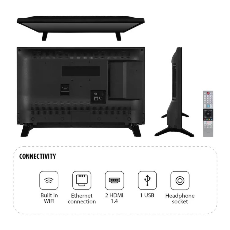 Toshiba 24WV2553DB 24" HD Ready Smart LED TV with HDR10 Dolby Audio & Freely Streaming