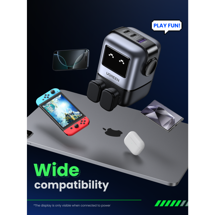 UGREEN Uno 65W 3-Port GaN Charger - Black