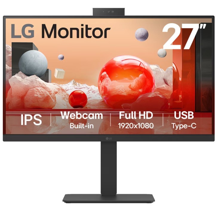 LG 27BA850 27" IPS Full HD 100Hz Height-Adjustable Webcam USB-C Monitor