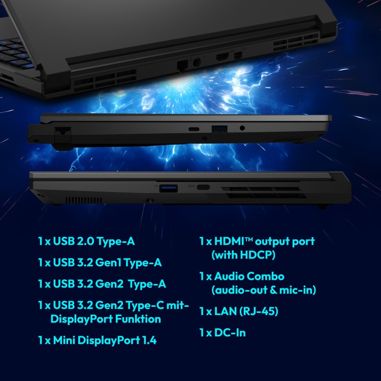 Medion ERAZER Defender P1 Intel Core 9 32GB RAM 2TB SSD RTX 5070 144Hz 17.3 Inch Windows 11 Gaming Laptop