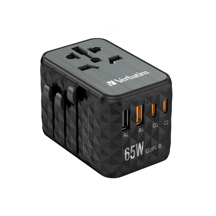 Verbatim UTA-05 GaN III 65W Universal Travel Adapter