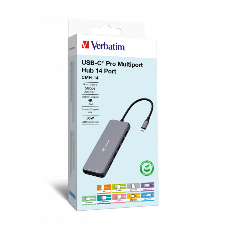 Verbatim CMH-14 USB-C Pro 14 Port Multiport Hub