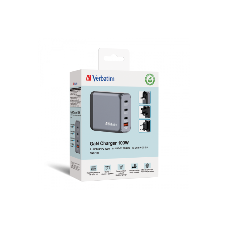Verbatim 4-Port GaN 100W Wall Charger