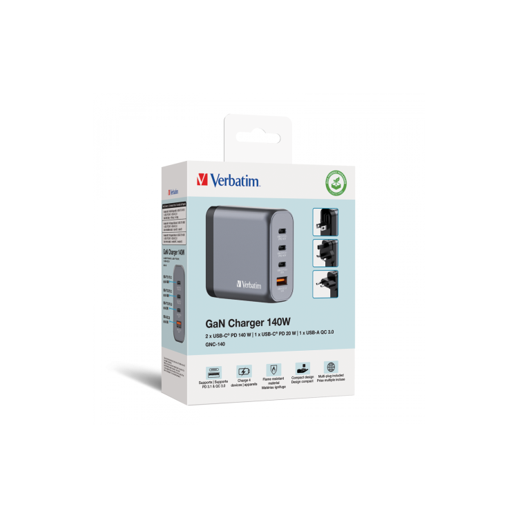 Verbatim 4-Port GaN 140W Wall Charger