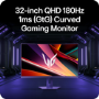 LG UltraGear G6 32G600A 32" VA QHD 180Hz 1ms Curved Gaming Monitor