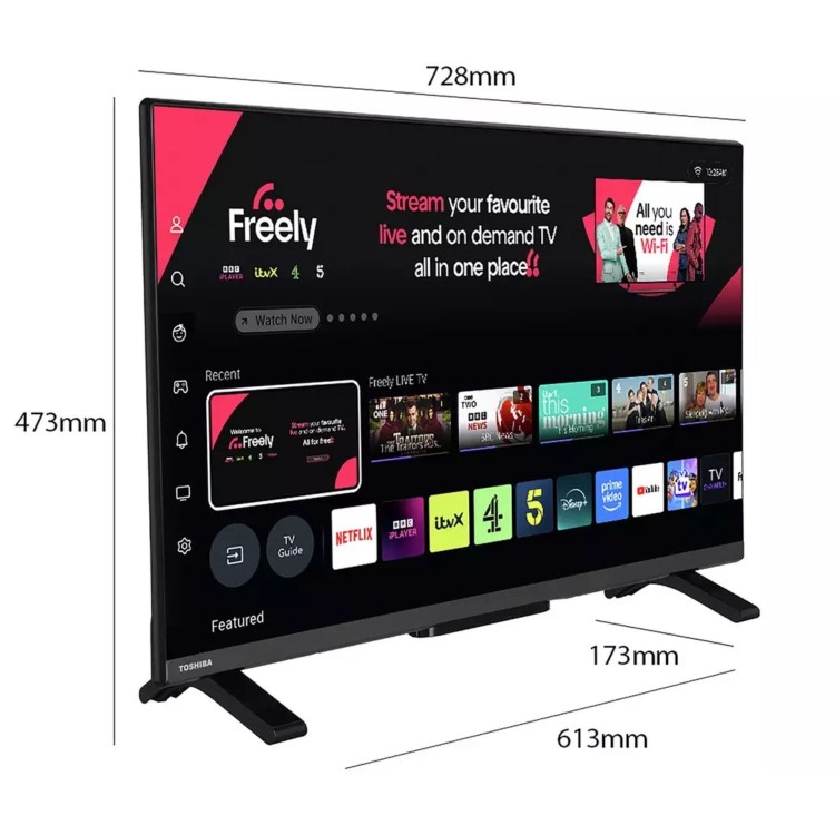 Toshiba 32 Inch Smart HD Ready HDR DLED Freely TV