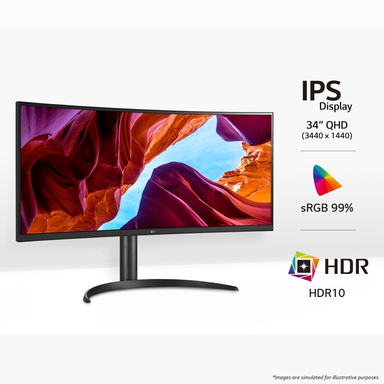 LG UltraWide 34WQ75C 34" IPS QHD Curved USB-C Monitor