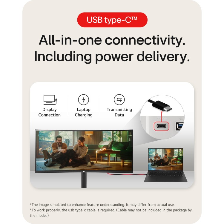 LG UltraWide 34WQ75C 34" IPS QHD Curved USB-C Monitor