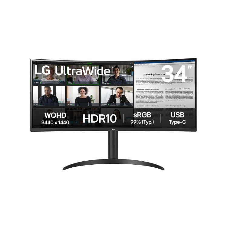 LG 34WR55QK 34" VA WQHD 100Hz USB-C UlraWide Monitor 