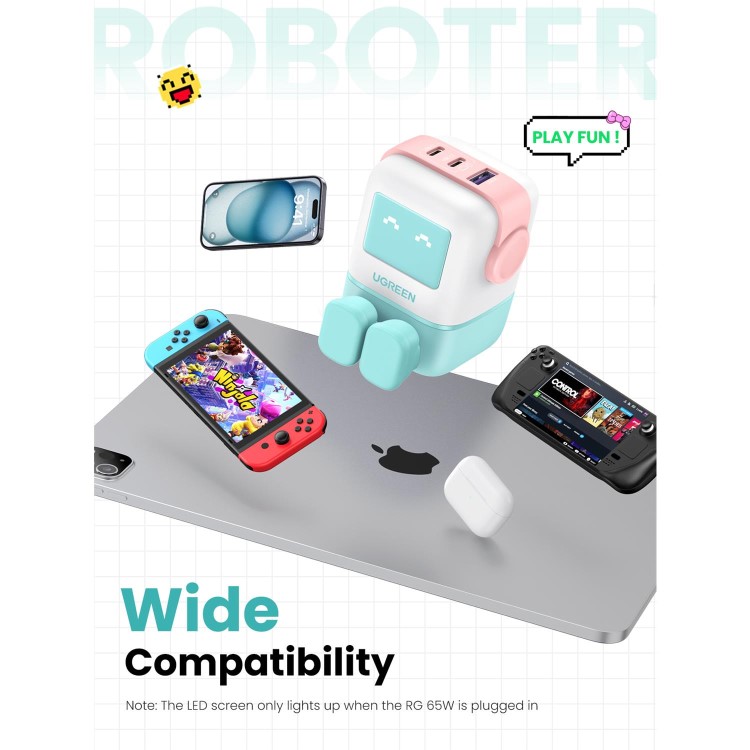 Ugreen Uno 65W 3-Port GaN Charger - Blue