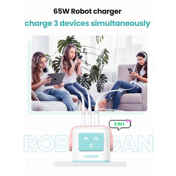 Ugreen Uno 65W 3-Port GaN Charger - Blue