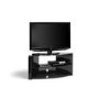 Techlink Bench Corner B3B Black AV Stand two glass shelves cable management 1084mm wide suitable for screens up to 55"