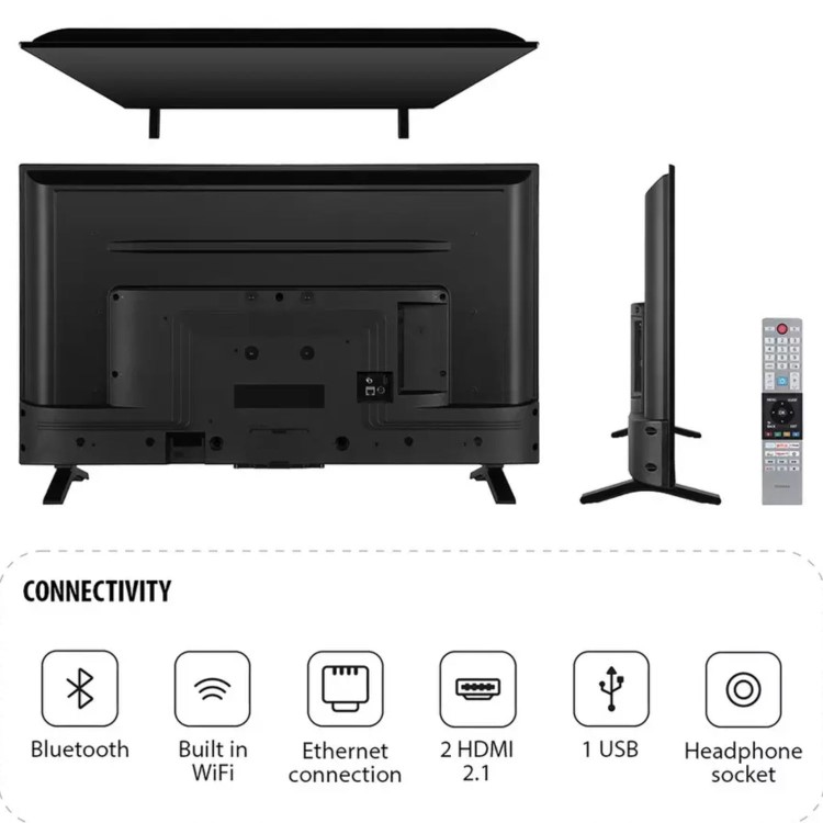 Toshiba 40LV2553DB 40" Full HD Smart LED TV with HDR10 Dolby Audio & Freely Streaming