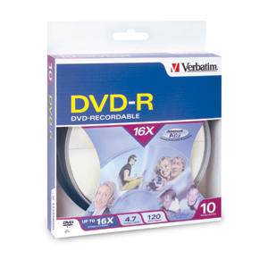 Verbatim 10PK 4.7GB 16X DVD-R Spindle