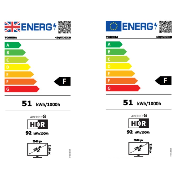 Toshiba 43QF5D53DB 43-Inch 4K QLED Smart Fire TV  Dolby Vision HDR10 & Alexa Voice Control