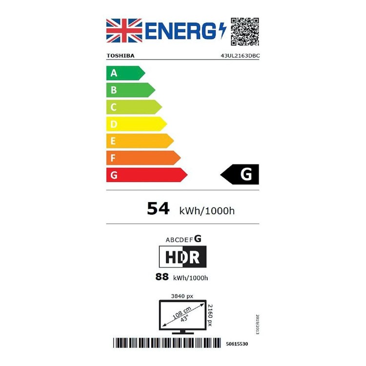 Refurbished Toshiba UL21 43" 4K Ultra HD with HDR10 LED Freeview Play Smart TV