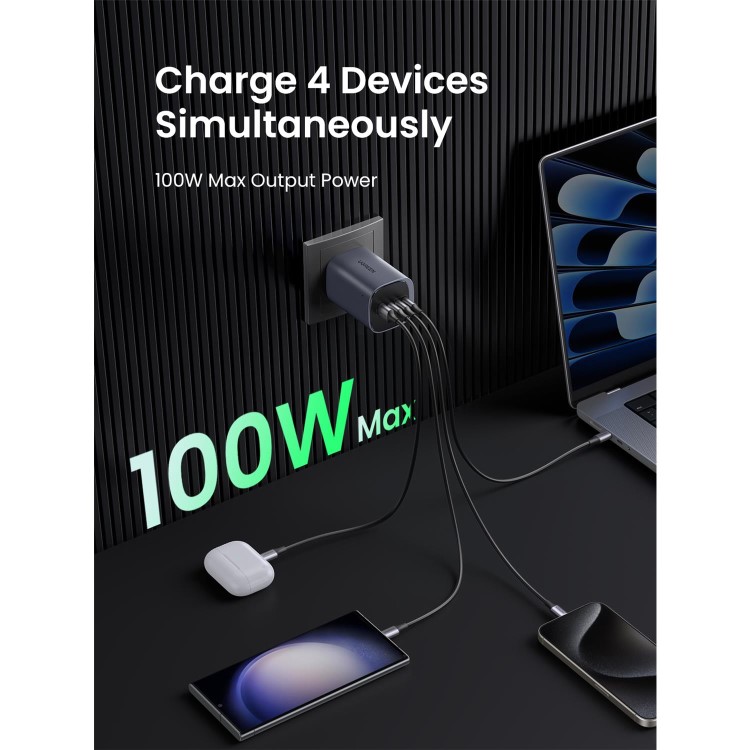 Ugreen 100W 4-Port GaN Charger - Grey