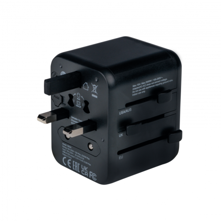Verbatim 10A 2500W AC Travel Adapter