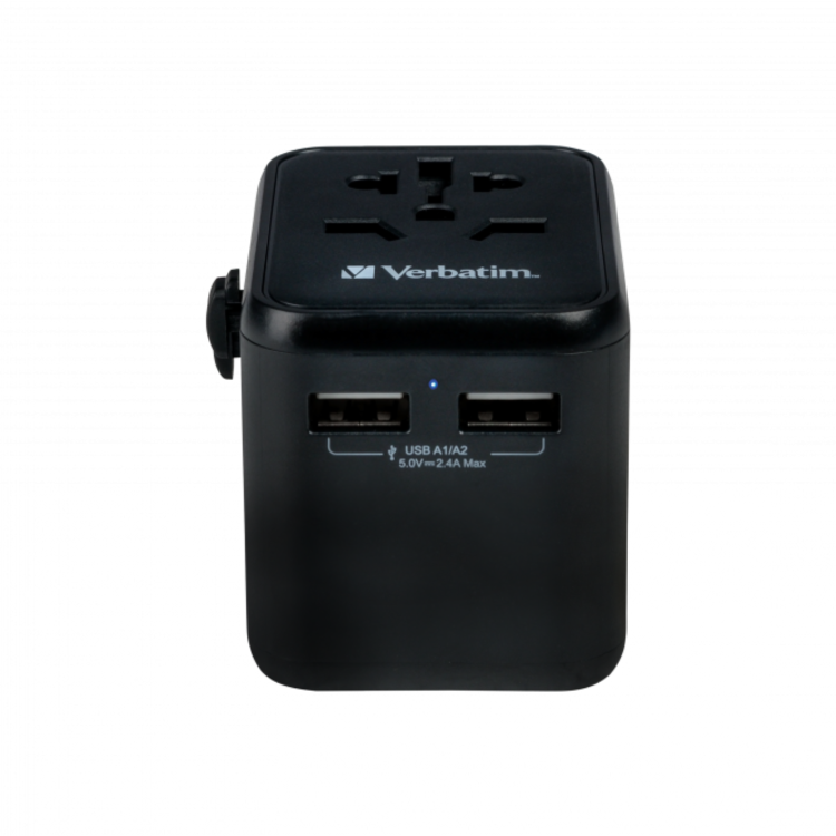 Verbatim 10A 2500W AC Travel Adapter