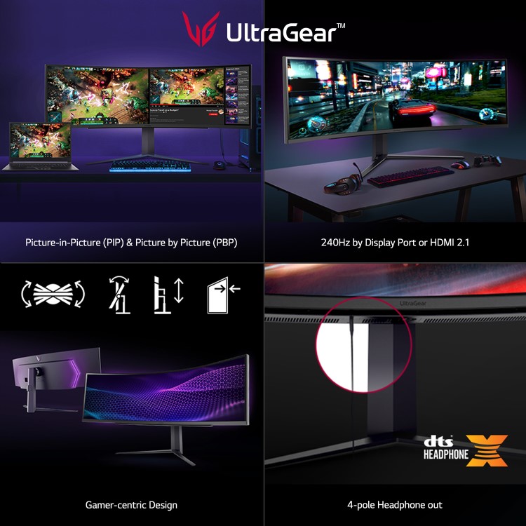 LG UltraGear 49GR85DC 49" Dual QHD 240Hz 1ms FreeSync Curved Gaming Monitor