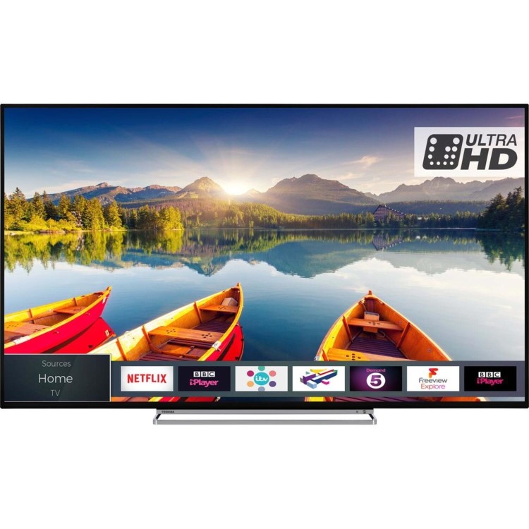 Refurbished Toshiba 55" 4K Ultra HD with HDR LED Freeview HD Smart TV