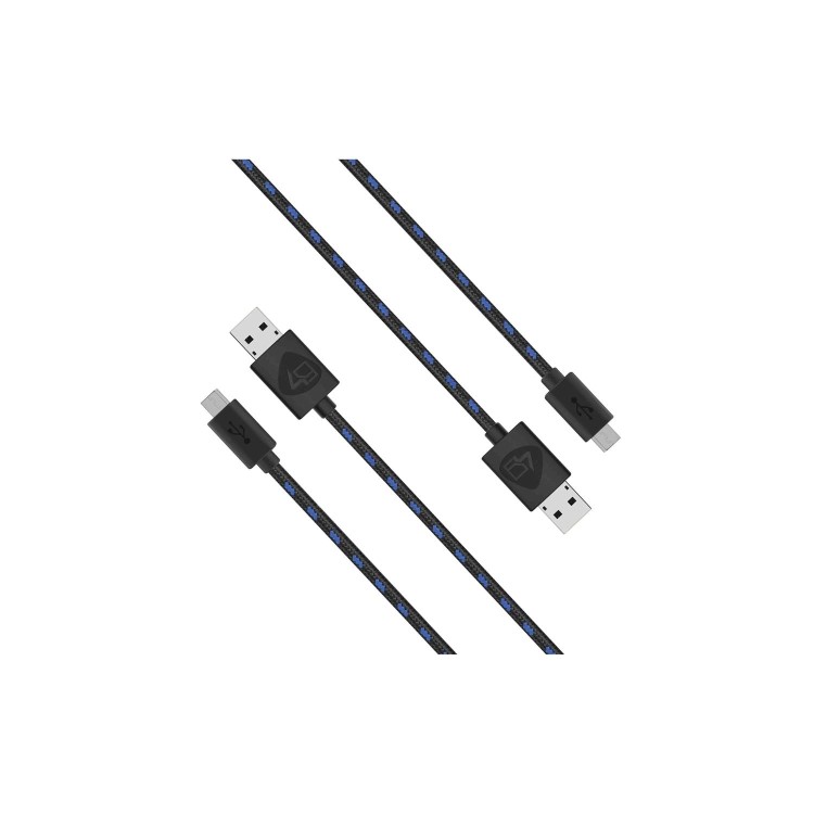 4Gamers PS4 Twin 2 x 2 m Micro USB Play & Charge Cables 