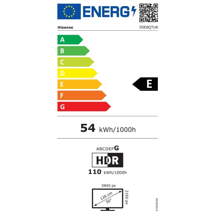 Hisense E8QTUK 50 inch Smart 4K Ultra HD Mini-LED TV