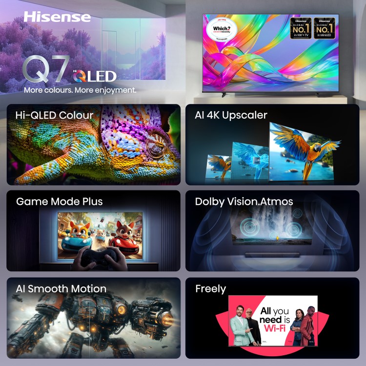 Hisense 50Q7STUK 50 Inch 4K Ultra HD QLED Smart TV with Freely & Dolby Vision