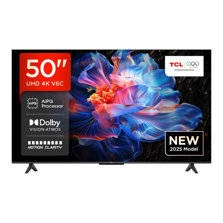 TCL 50V6C-UK 50-Inch 4K HDR Smart TV  Dolby Vision HDR10+ Google TV & Dolby Atmos