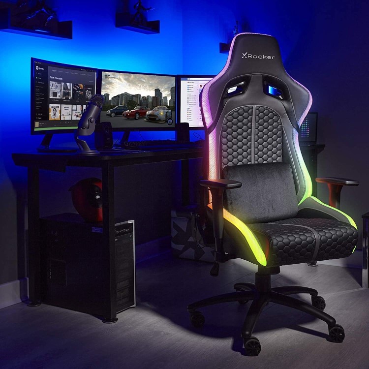 X Rocker Stinger RGB LED PC Gaming Chair