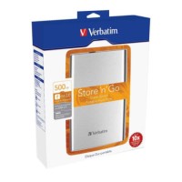 Verbatim 500GB USB 3.0 2.5" Portable Hard Drive - White