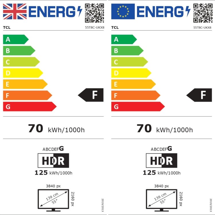 TCL 55T8C-UK 55" QLED 4K Ultra HD HDR Smart Google TV with Dolby Vision Atmos & Game Master Pro