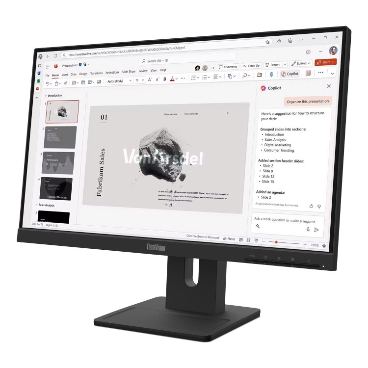 Lenovo ThinkVision E22-40 - LED monitor - 1920 x 1080 Full HD (1080p) @ 100 Hz - IPS - 250 cd/m² - 1300:1 - 4 ms - HDMI, VGA, DisplayPort - speakers - raven black