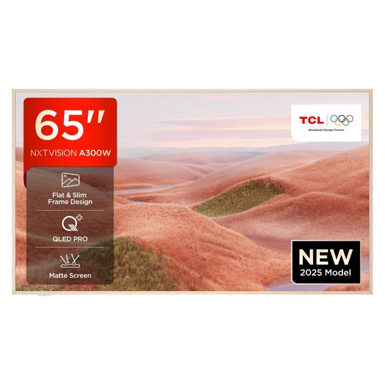 TCL NXTVISION 65A300W-UK 65-Inch 4K QLED TV  Dolby Vision IQ HDR10+ Google TV & Game Master Pro