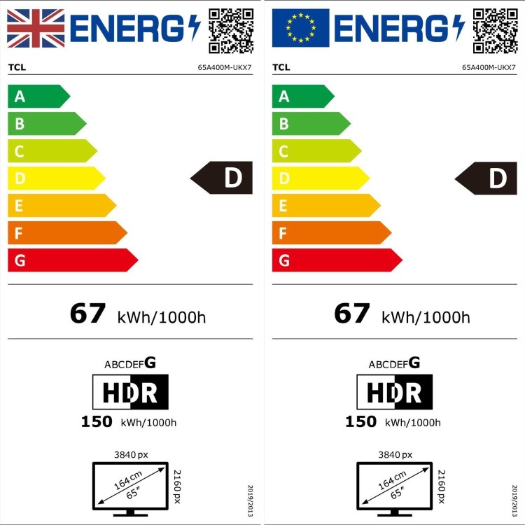 TCL 65A400M-UK 65 Inch 4K QD-Mini LED Google TV – 144Hz Gaming Dolby Vision & ONKYO Audio