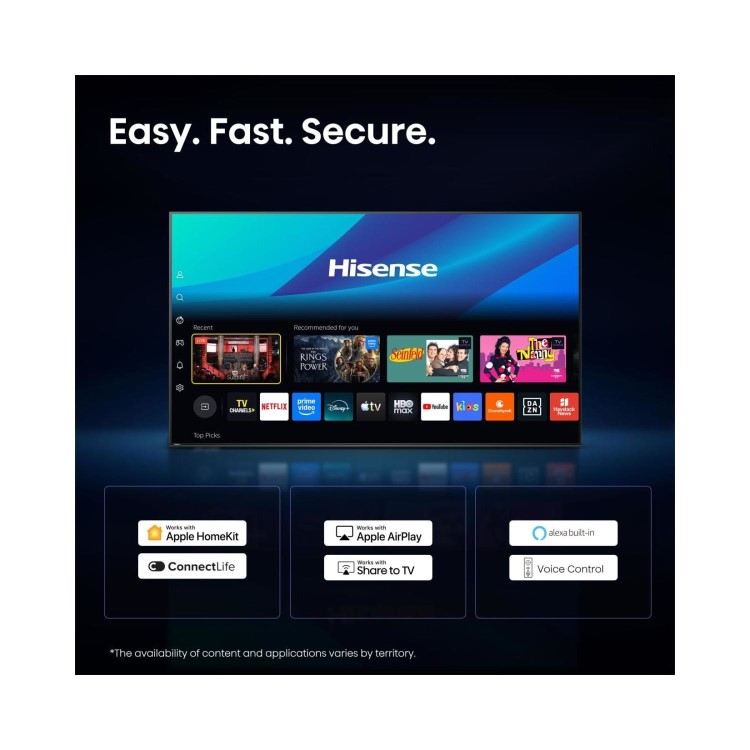 Hisense 65A6STUK 65 Inch 4K Ultra HD Smart TV – HDR Freely Dolby Vision & Dolby Atmos
