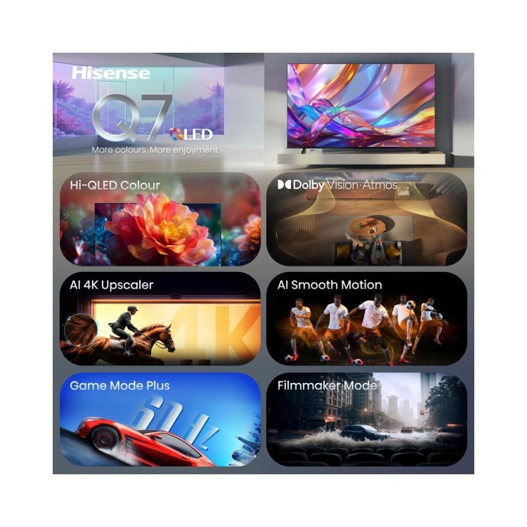 Hisense 65Q7STUK 65 Inch 4K QLED Smart TV – Ultra HD HDR Freely & Dolby Vision