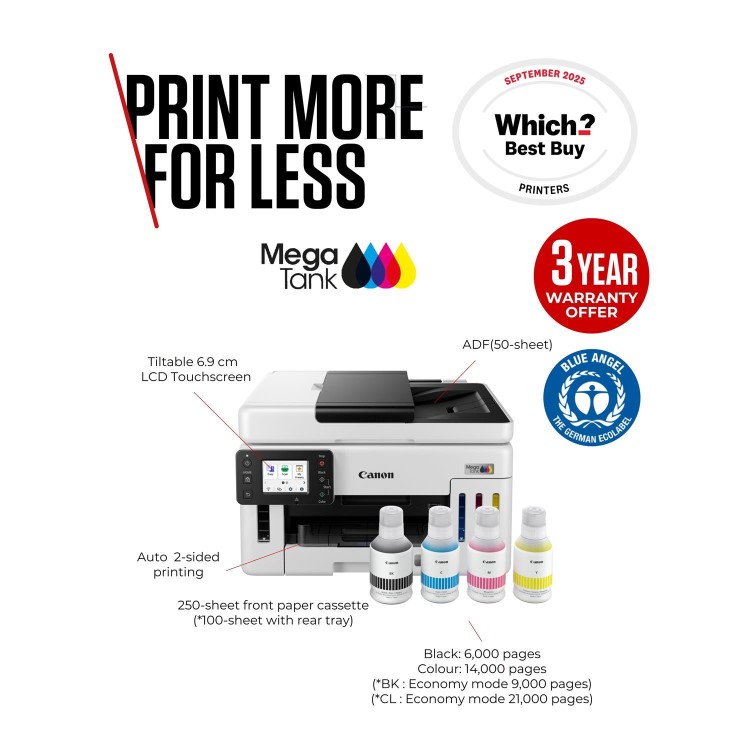 Canon MAXIFY GX6150 A4 Colour Multifunction Inkjet Printer