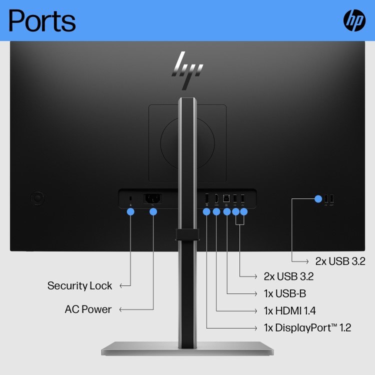 Refurbished HP E27 G5 27" Full HD IPS USB Monitor